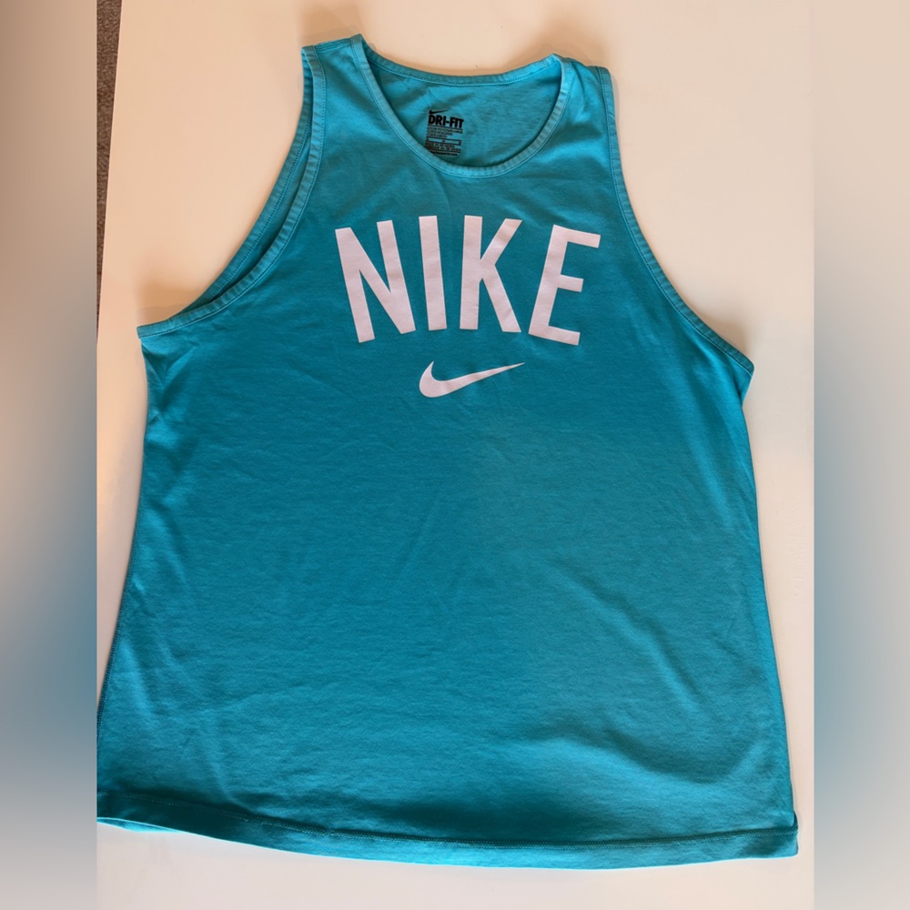 Nike Aqua Blue Dri-FIT Tank Sleeveless Shirt